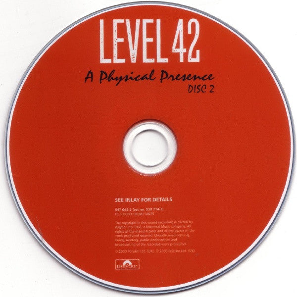Level 42 : A Physical Presence (2xCDr, Album, RE, RM)