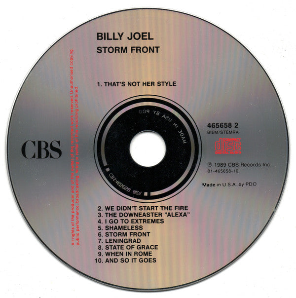Billy Joel : Storm Front (CD, Album)