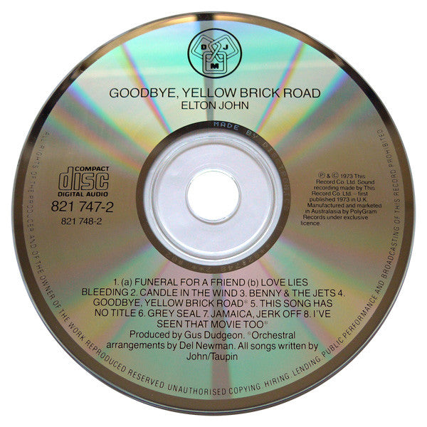 Elton John : Goodbye Yellow Brick Road (2xCD, Album, RE)