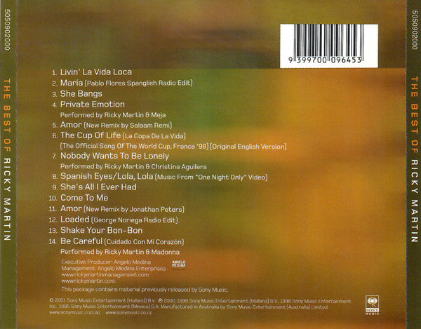 Ricky Martin : The Best Of Ricky Martin (CD, Comp, Enh)