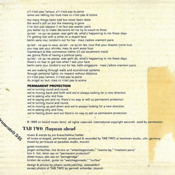 Tab Two : Flagman Ahead (CD, Album, Promo)