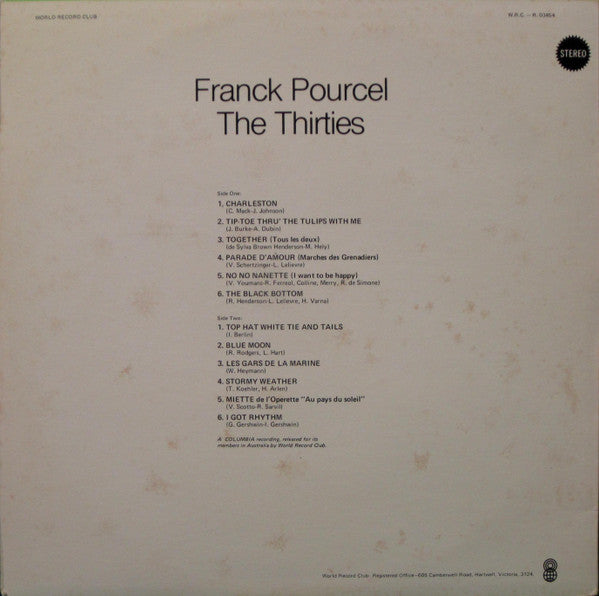 Franck Pourcel And His Orchestra* : The Thirties (LP, Album, Club)