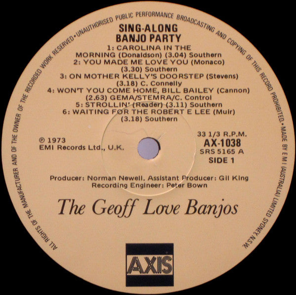The Geoff Love Banjos : Sing-Along Banjo Party (LP, Album)