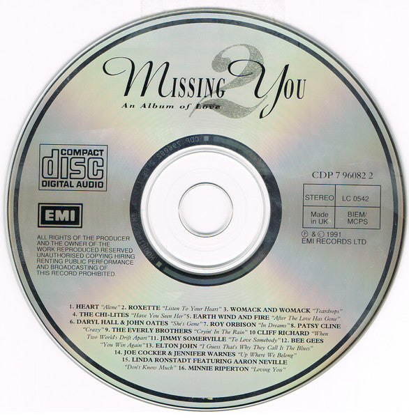 Various : Missing You 2 (An Album Of Love) (CD, Comp)