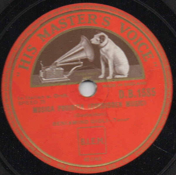 Beniamino Gigli : Mamma Mia, Che Vò Sapè / Musica Proibita (Shellac, 12")