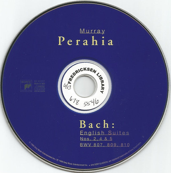 Bach*, Murray Perahia : English Suites Nos. 2, 4 & 5 (CD, Album)