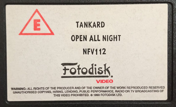 Tankard : Open All Night (VHS, PAL)
