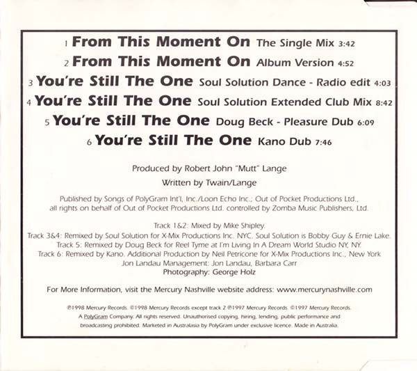 Shania Twain : From This Moment On (CD, Maxi)