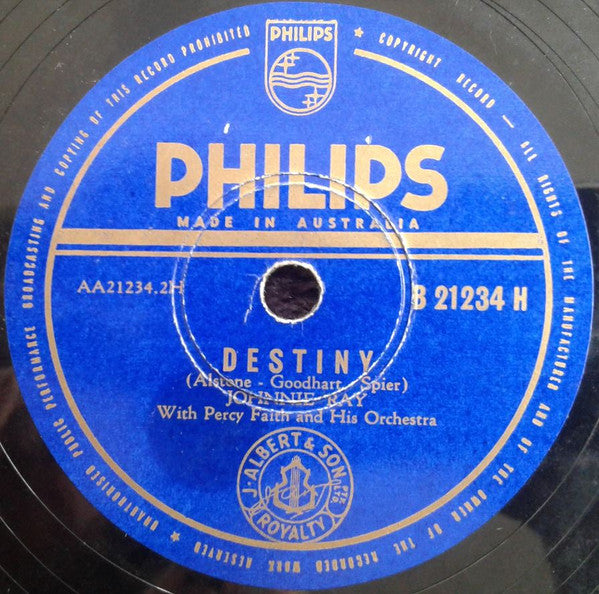 Johnnie Ray With The Four Lads, Johnnie Ray With Percy Faith And His Orchestra* : Such A Night / Destiny  (Shellac, 10")