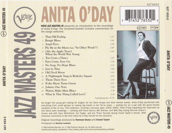 Anita O'Day : Verve Jazz Masters 49 (CD, Comp)
