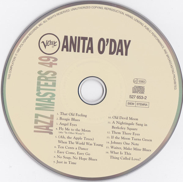 Anita O'Day : Verve Jazz Masters 49 (CD, Comp)