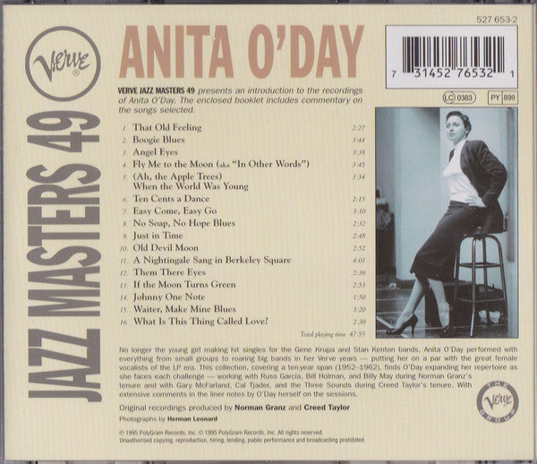 Anita O'Day : Verve Jazz Masters 49 (CD, Comp)
