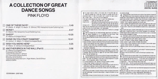 Pink Floyd : A Collection Of Great Dance Songs (CD, Comp, RE)