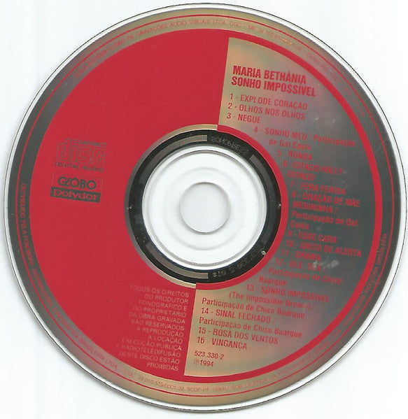 Maria Bethânia : Sonho Impossivel (CD, Comp)
