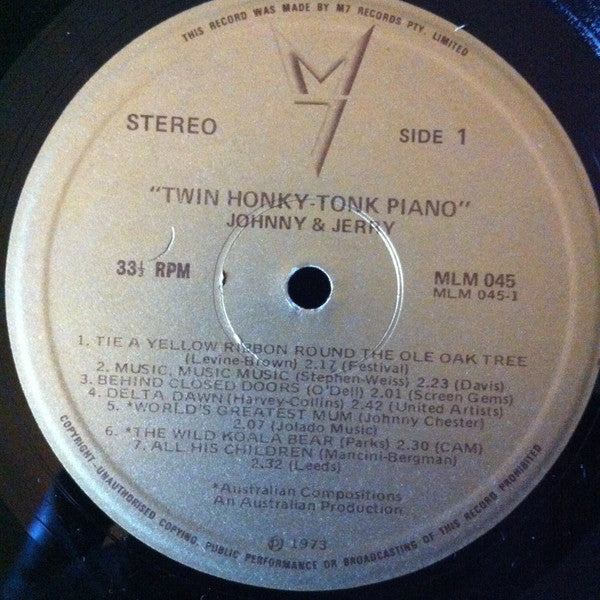 Johnny & Jerry (2) : Twin Honky-Tonk (LP, Album)