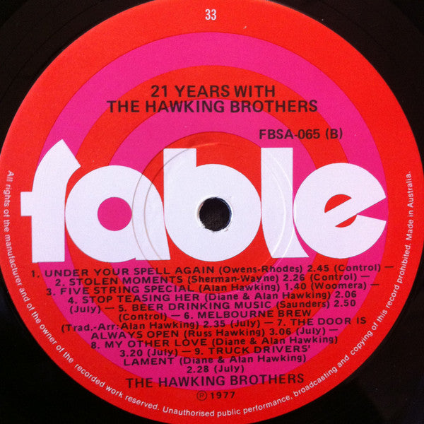The Hawking Brothers : Twenty-One Years With The Hawking Brothers (LP, Album)