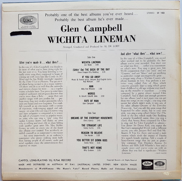 Glen Campbell : Wichita Lineman (LP, Album)