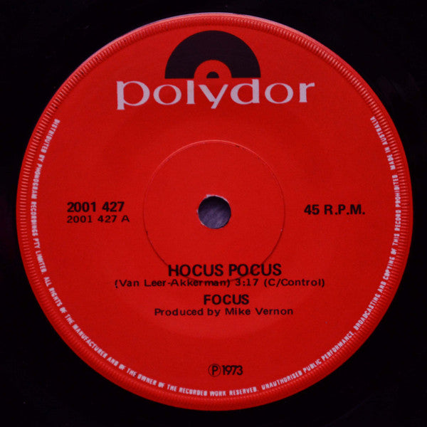 Focus (2) : Hocus Pocus / Sylvia (7", Single)