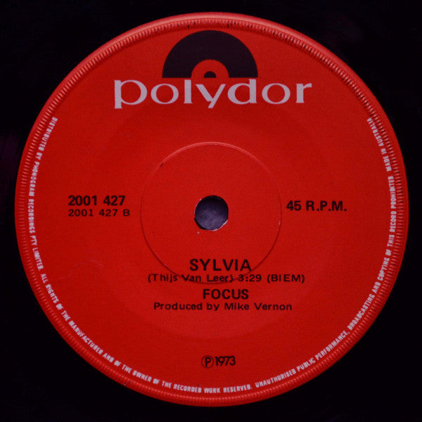 Focus (2) : Hocus Pocus / Sylvia (7", Single)