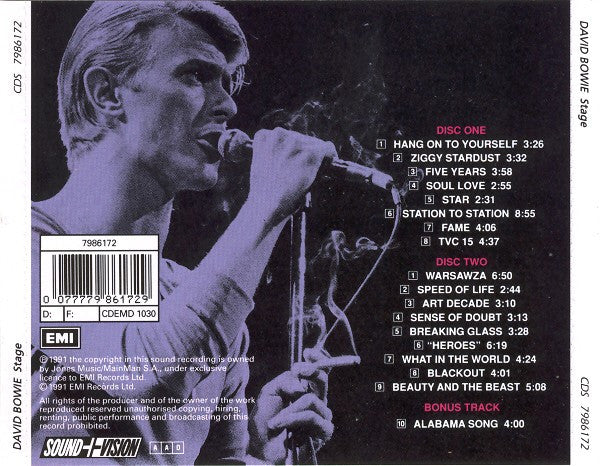 David Bowie : Stage (2xCD, Album, RE, RM, RP)