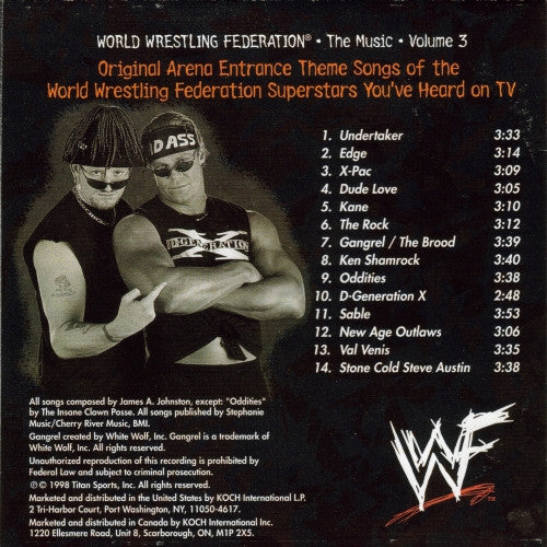 World Wrestling Federation : WWF The Music: Volume 3 (CD, Comp)