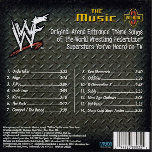 World Wrestling Federation : WWF The Music: Volume 3 (CD, Comp)
