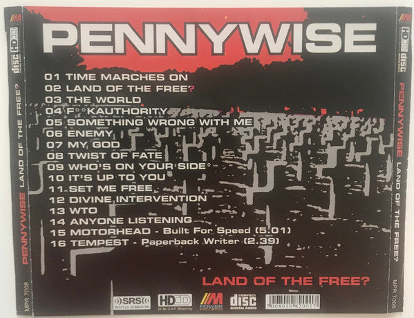 Pennywise : Land Of The Free? (CD, Album, Unofficial)