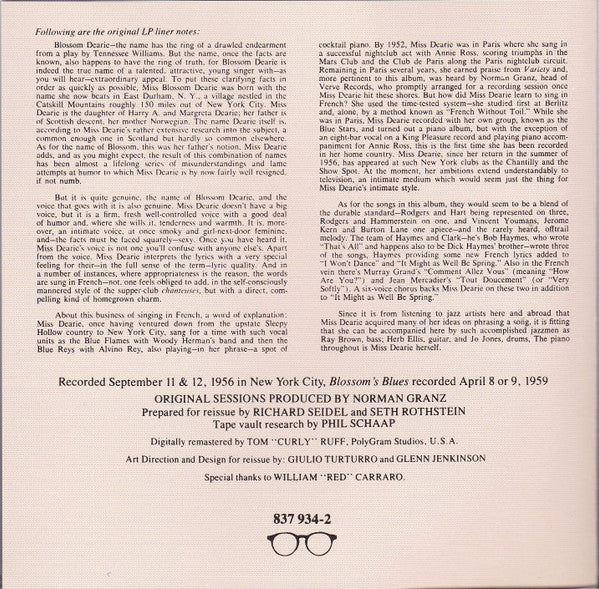 Blossom Dearie : Blossom Dearie (CD, Album, RE, RM)