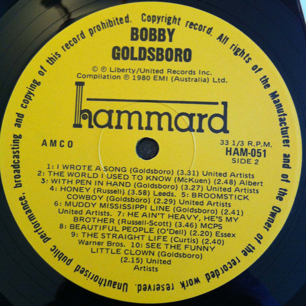 Bobby Goldsboro : Bobby Goldsboro Gold (LP, Comp)
