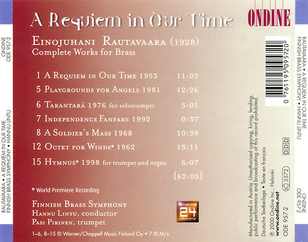 Rautavaara* - Finnish Brass Symphony, Hannu Lintu : A Requiem In Our Time (CD)
