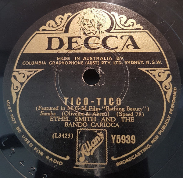 Ethel Smith And The Bando Carioca : Tico-Tico / Lero Lero _ Bem Te Vi Atrevido (Shellac, 10")