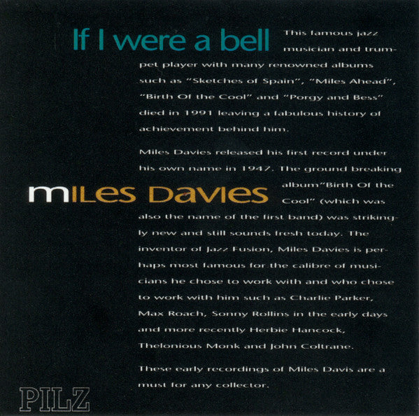 Miles Davies* : If I Were A Bell (CD, Comp, RE)