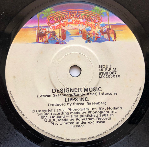 Lipps, Inc. : Designer Music  (7", Single)
