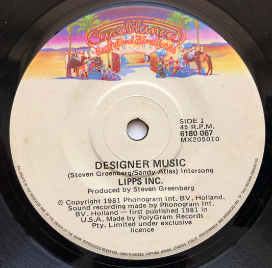 Lipps, Inc. : Designer Music  (7", Single)