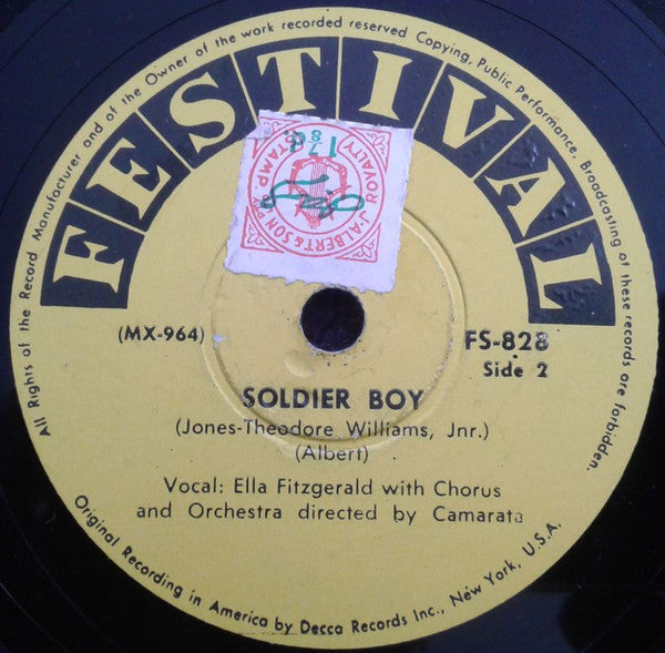 Ella Fitzgerald : A Satisfied Mind / Soldier Boy (Shellac, 10")