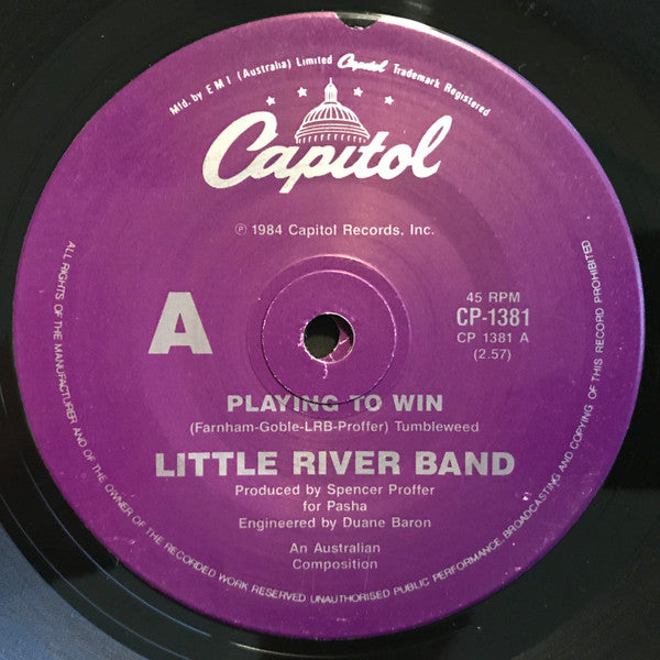 Little River Band : Playing To Win (7", Single)