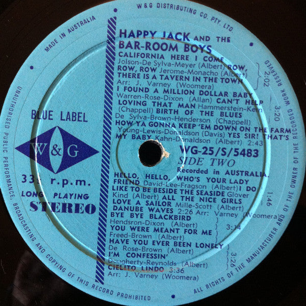 Happy Jack And The Bar-Room Boys* : Party Music For Happy Occasions (LP, Album)