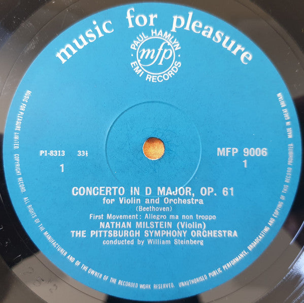 Beethoven*, Nathan Milstein, Pittsburgh Symphony Orchestra, William Steinberg : Violin Concerto (LP, Mono)