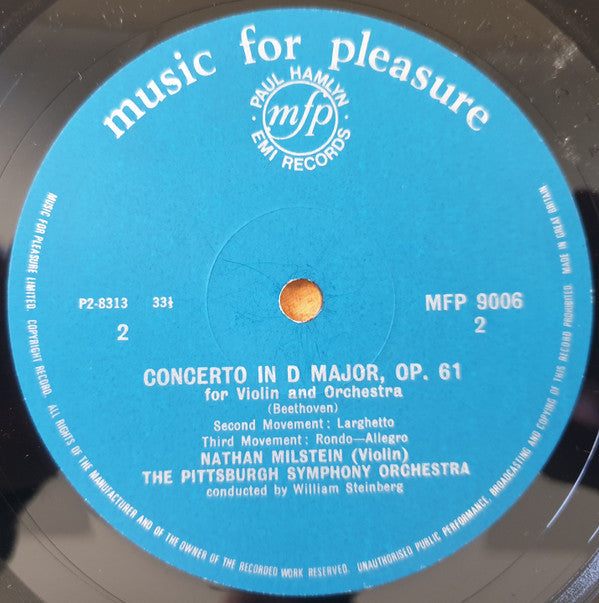 Beethoven*, Nathan Milstein, Pittsburgh Symphony Orchestra, William Steinberg : Violin Concerto (LP, Mono)
