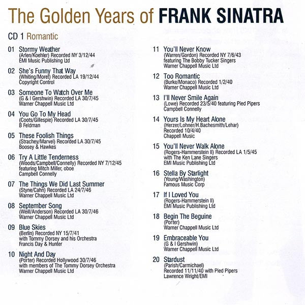 Frank Sinatra : The Golden Years Of Frank Sinatra (3xCD, Comp)