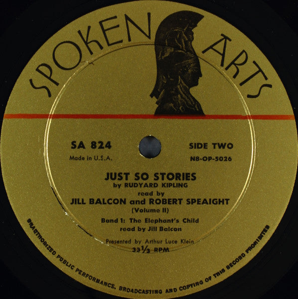Rudyard Kipling Read By Jill Balcon, Robert Speaight : Just So Stories By Rudyard Kipling Read By Bill Balcon Robert Speaight (Volume Two) (LP, Album)