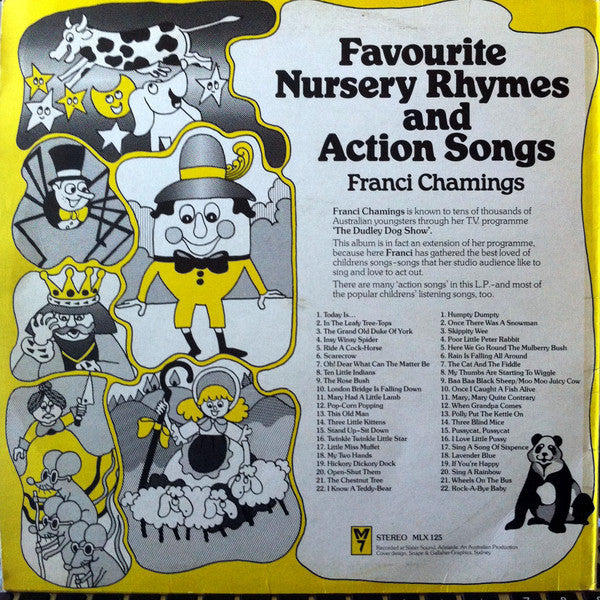 Franci Chamings : Favourite Nursery Rhymes And Action Songs (LP, Album)