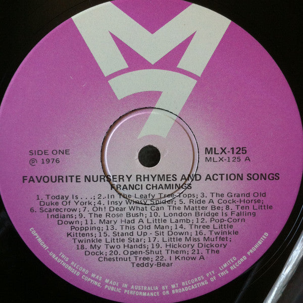 Franci Chamings : Favourite Nursery Rhymes And Action Songs (LP, Album)