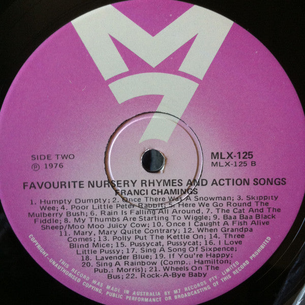 Franci Chamings : Favourite Nursery Rhymes And Action Songs (LP, Album)