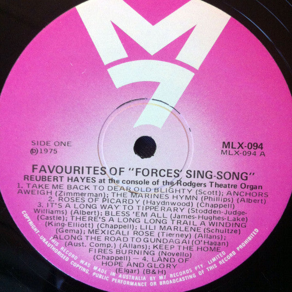 Reubert Hayes : Favourites Of The Forces Sing-Song (LP, Album)