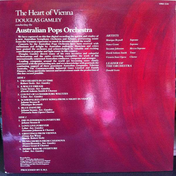 Douglas Gamley Conducting The The Australian Pops Orchestra : The Heart Of Vienna (LP, Album)