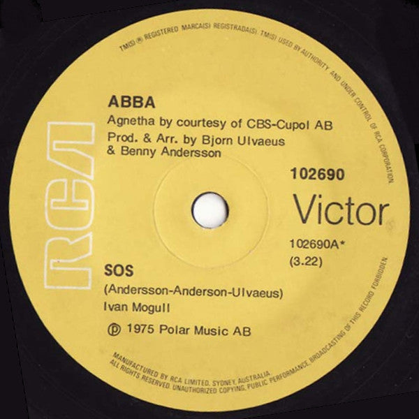 ABBA : SOS (7", Single)