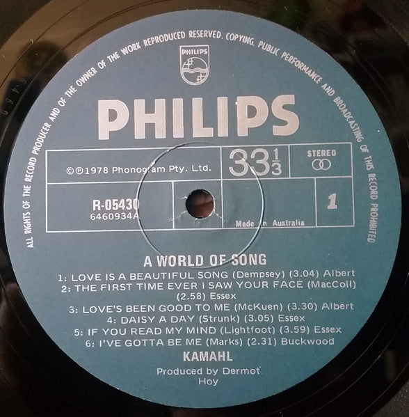 Kamahl : A World Of Song (LP, Comp, Club)