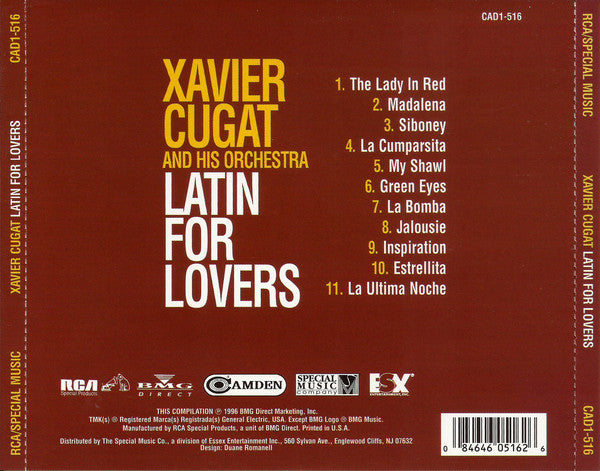 Xavier Cugat And His Orchestra : Latin For Lovers (CD, Comp, RE)