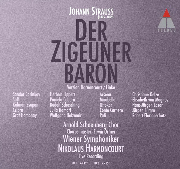 Johann Strauss* - Wiener Symphoniker, Nikolaus Harnoncourt : Der Zigeunerbaron (2xCD, Album + Box, Sli)